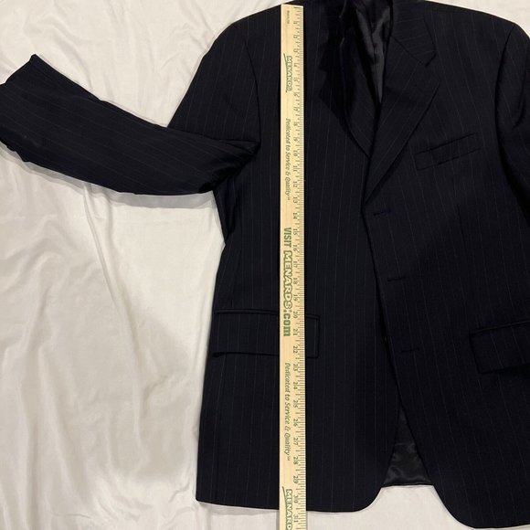 Ralph Lauren Dillards Blue Pinstriped Suit Jacket Mens 41R Sport Coat Blazer - Picture 16 of 16